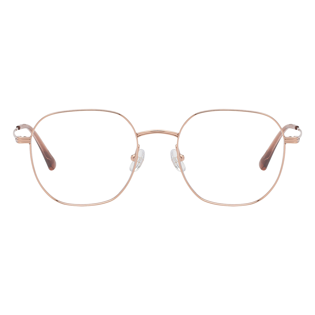 Gold Metal Frame Rose Gold Glasses Square Metal Glasses For Women